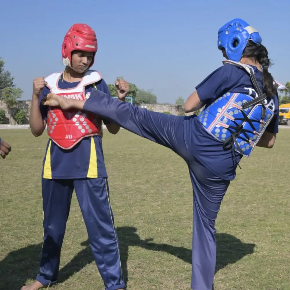 Taekwondo training at tisa – empowering students at the best school in agra