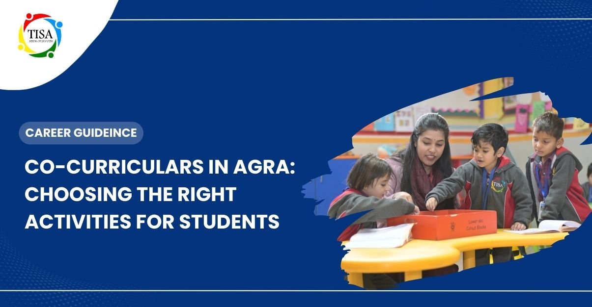 Teacher guiding young students during a co-curricular classroom activity, illustrating the importance of choosing the right activities for holistic development.